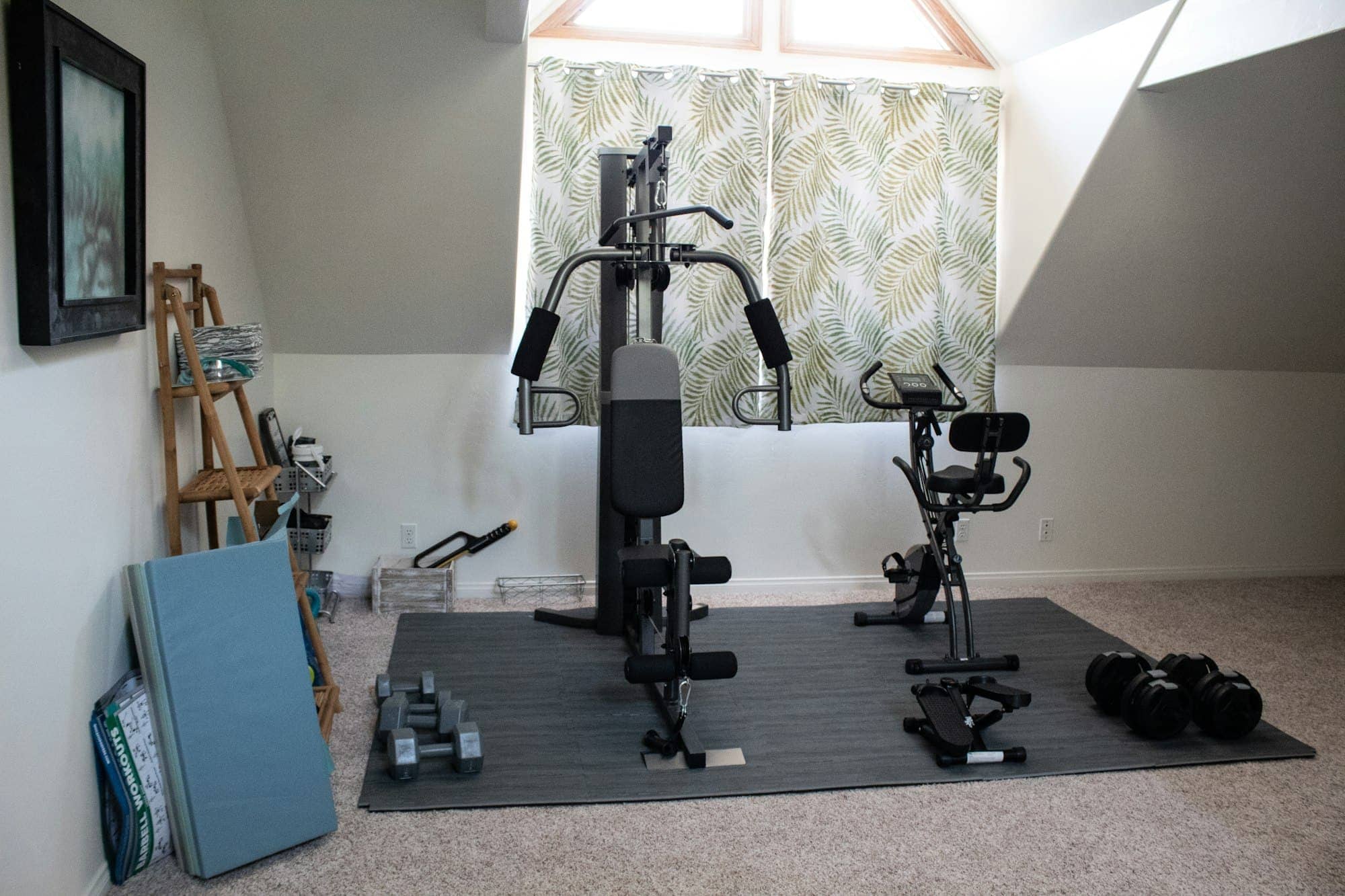 Plinth Lamp · wide interior, modern home gym